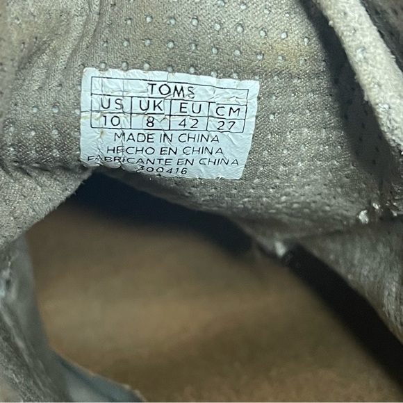 Toms Ankle Booties Chukka Taupe Gray Suede Lace Up Heels Women's Shoes Size 10 - Picture 7 of 8